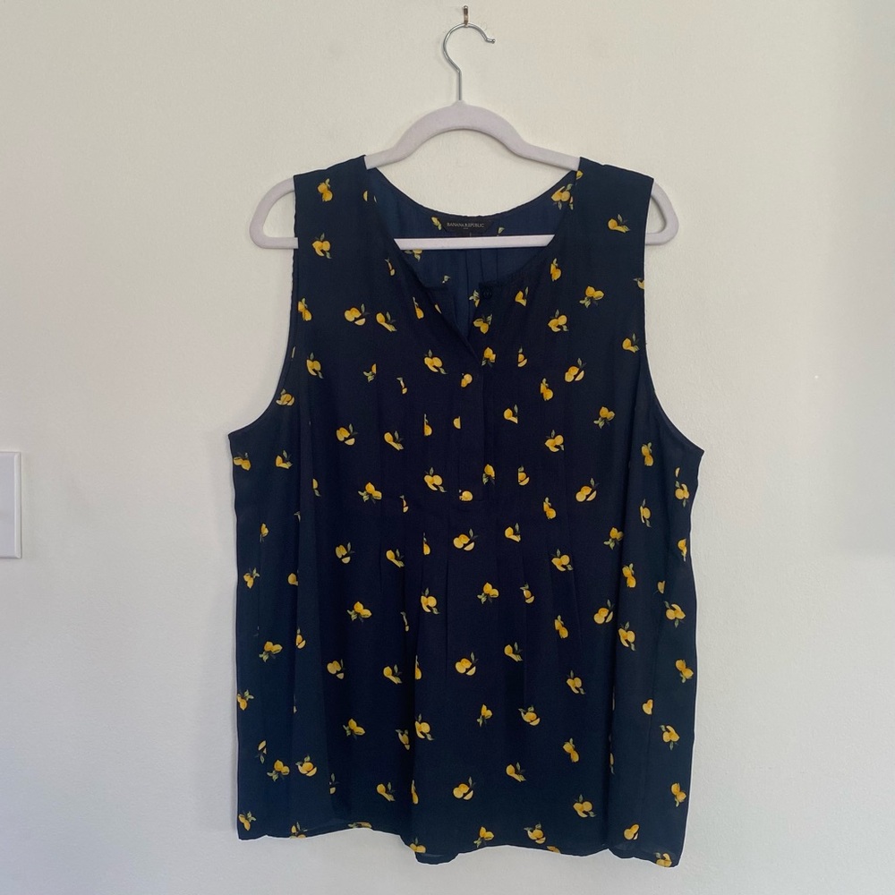 Banana Republic Factory | Navy Blue Lemon Sleeveless Top